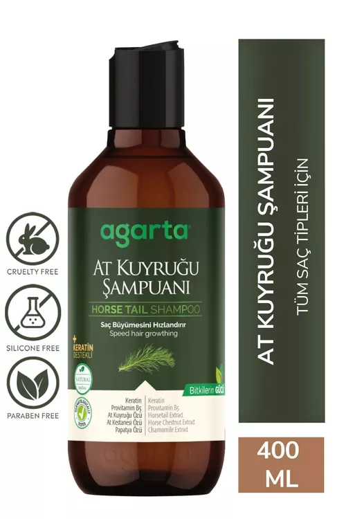 Saç dökülmesine garşy keratinli we gatyrguýrukly sulfatsyz şampun 400 ml - 21760083