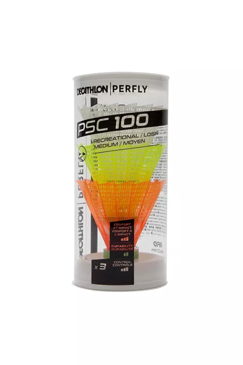 Perfly PSC 100 Orta badminton wolanlary, 3 sany - 22182279