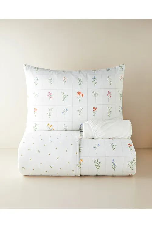 Damada Bloom ýeňil ütülenýän bir adamlyk düşek toplumy 160x220 sm sary-ýaşyl - 34170754