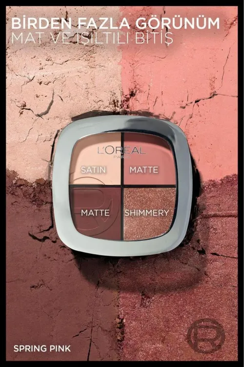 Eye & Cheek Quad - 01 Spring Pinks dördüsli gabak we ýaňak paleti - 34249696 — surat 3/6