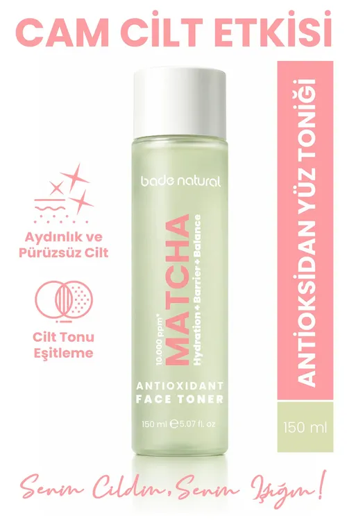 Matcha Antioksidant Aýna Deri (Glass Skin) Ýagtyldyjy we Deri Reňkini Deňleşdiriji Ýüz Tonigi 150 ml - 35903002