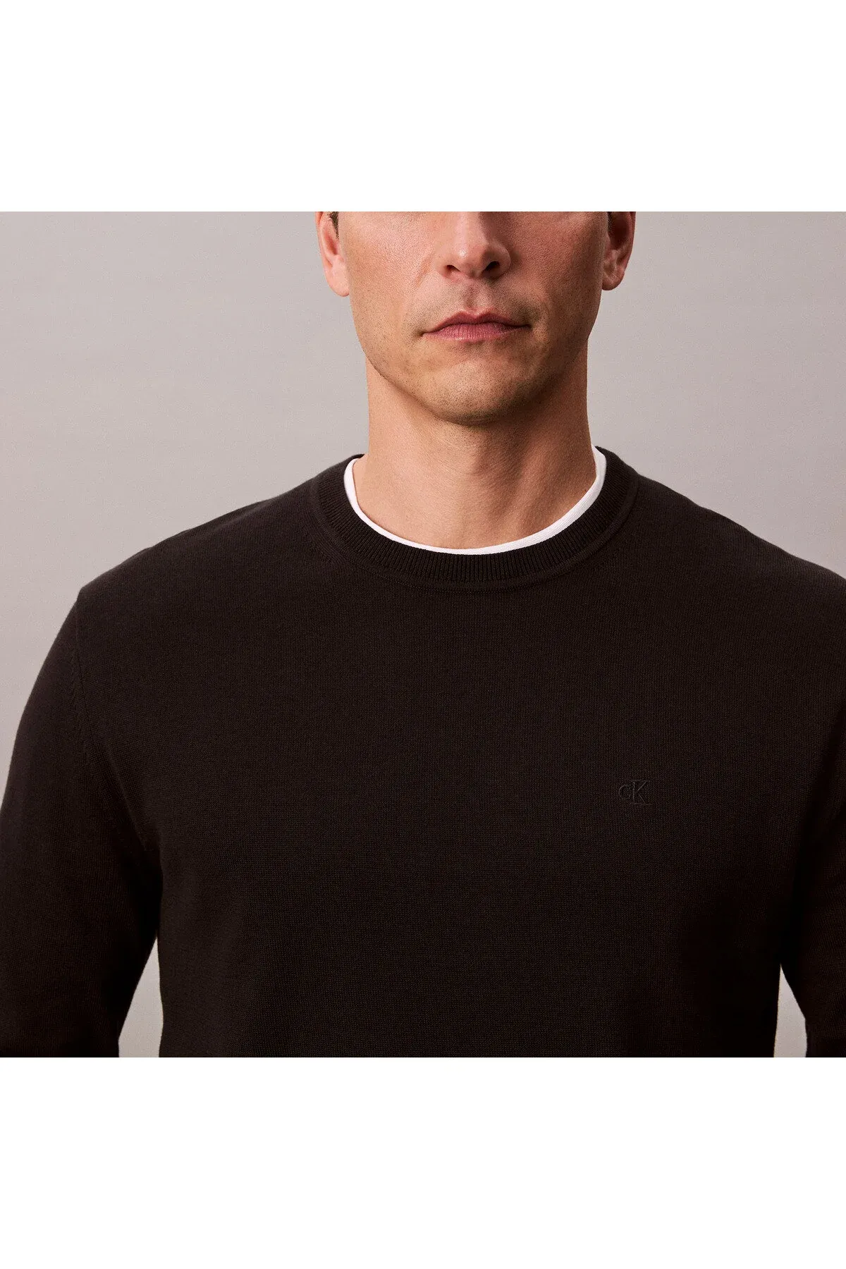 Togalak ýakaly erkek trikotaž köýnegi Supima Cotton Crew Gara - 35882604 — surat 7/7