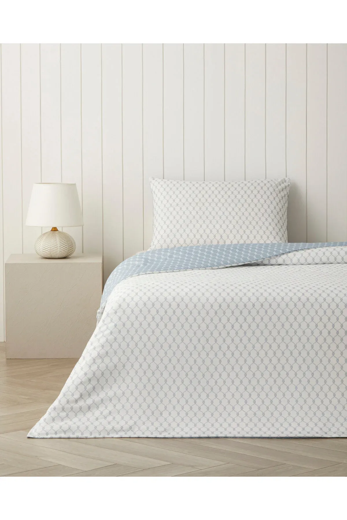 Ocean Rope aňsat ütüklenýän bir adamlyk ýorgan-düşek toplumy 160x220 sm, gök - 36491752 — surat 1/6