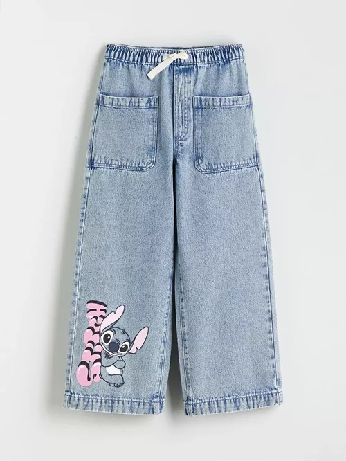 Bili Rezinli Stitch Şekilli Gyz Çaga Jean Balak - 28929477
