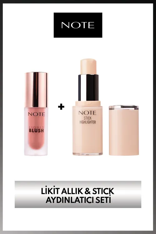 Ýaňak boýagy we haýlaýter toplumy: Liquid Blush suwuk ýaňak boýagy we Stick Highlighter taýajyk görnüşli haýlaýter - 36676908