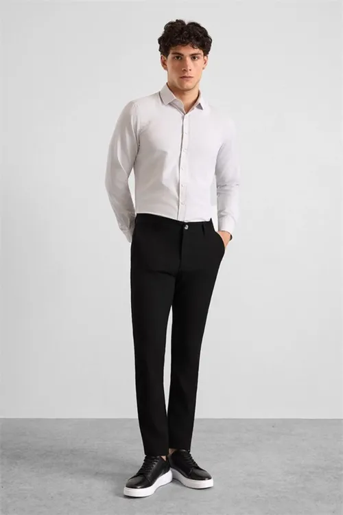 Gara slim düz armürli kadaly bel klassyk balak - 36691524