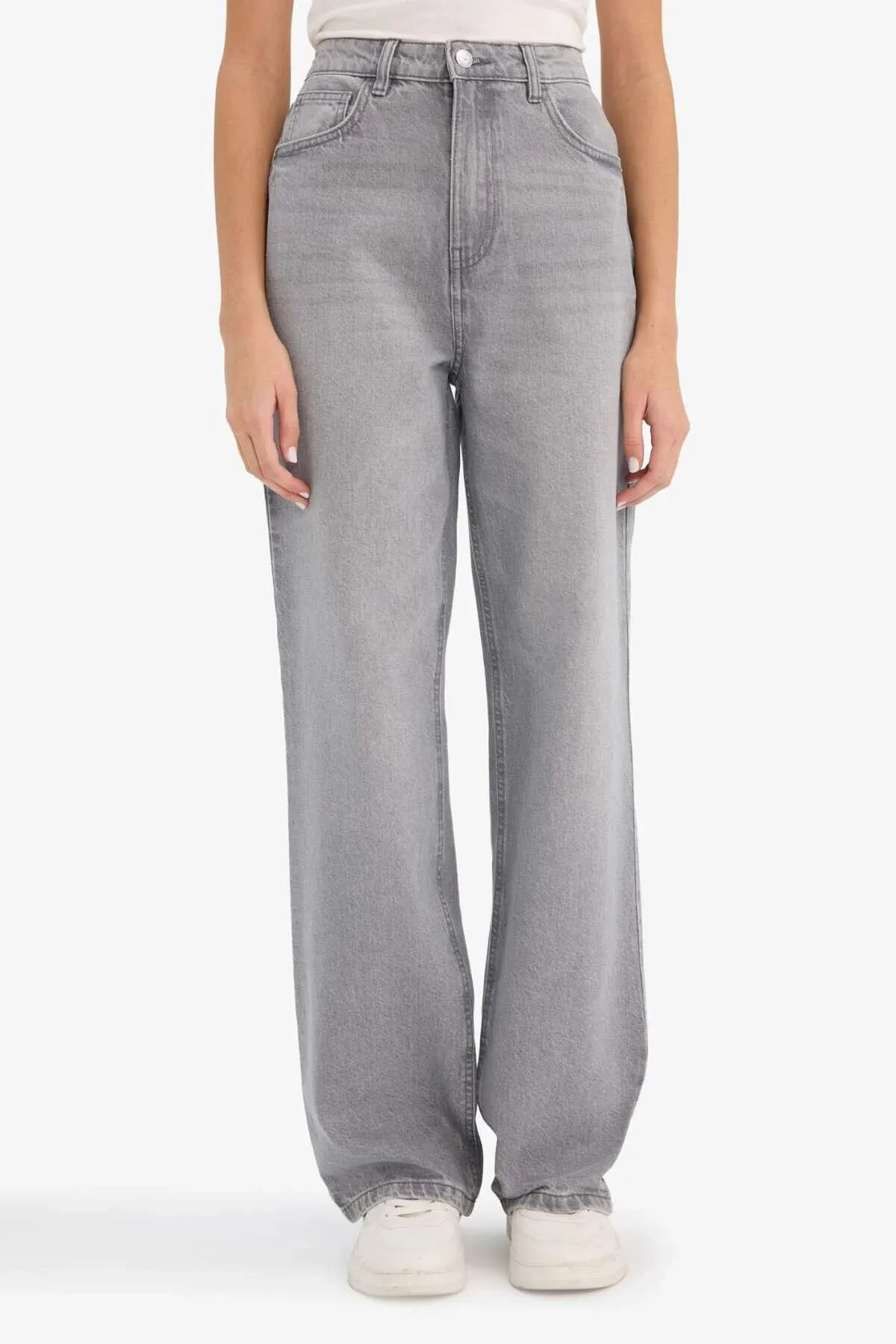 100% pagta 90's Wide Leg ýokary belli göni balakly uzyn jinsi balak F9948AX26SP - 36683438 — surat 3/5
