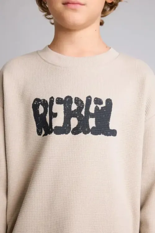 Giň tegelek ýakaly Rebel çaply switşot oglan çaga üçin I3168A826WN - 36692413 — surat 3/6