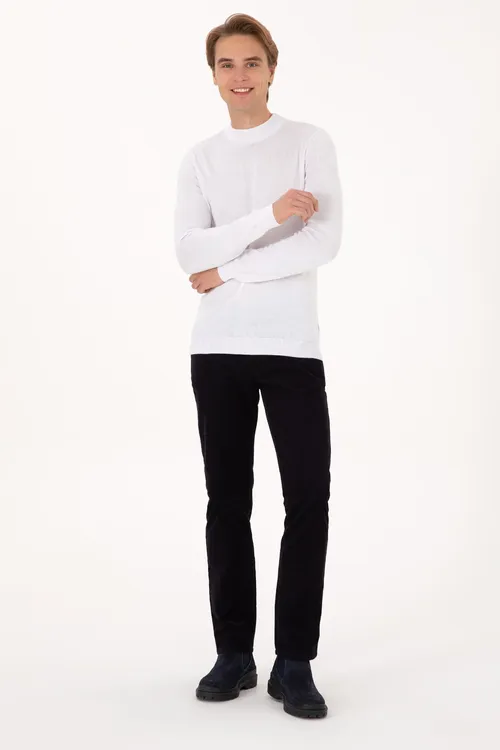 Erkek Slim Fit Tegelek Ýaka Ak Basic Jempir 50307823- Vr013 - 36682241 — surat 4/7
