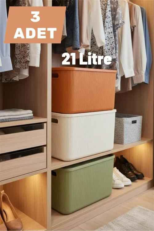 Colors Mix 3 sany 21 lt şkaf içi tertipleýji organizer hobi oýunjak gutusy gapakly saklama gutusy - 33477102