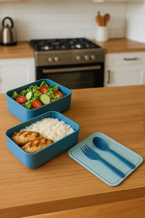 Layers mawy 2 gatly çemçe-wilkaly nahar gutusy Lunch Box - bölümli iýmit gutusy - 33264605