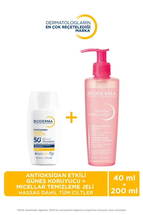 Ähli deri görnüşleri üçin Photoderm XDefense antioksidant täsirli gün goragçysy we misellýar ýüz arassalaýjy jeli - 33615108
