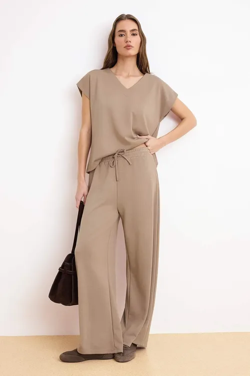 Wizon V-ýaka Oversize örme aşak-üst toplumy TWOSS25AU00012 - 34072404