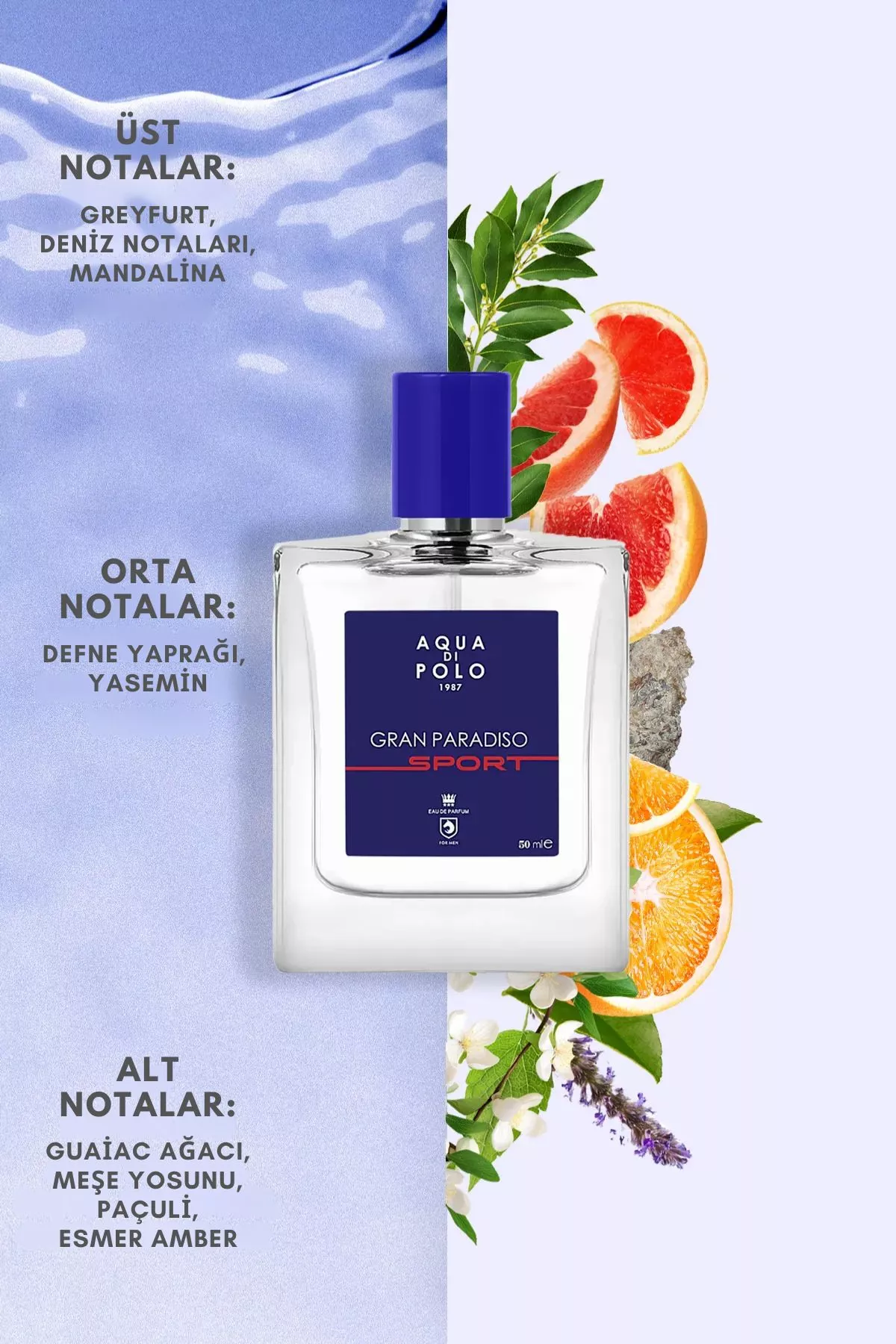 Erkekler üçin Gran Paradiso Sport EDP atyrlar toplumy 2x50 ml - 15514731 — surat 4/4