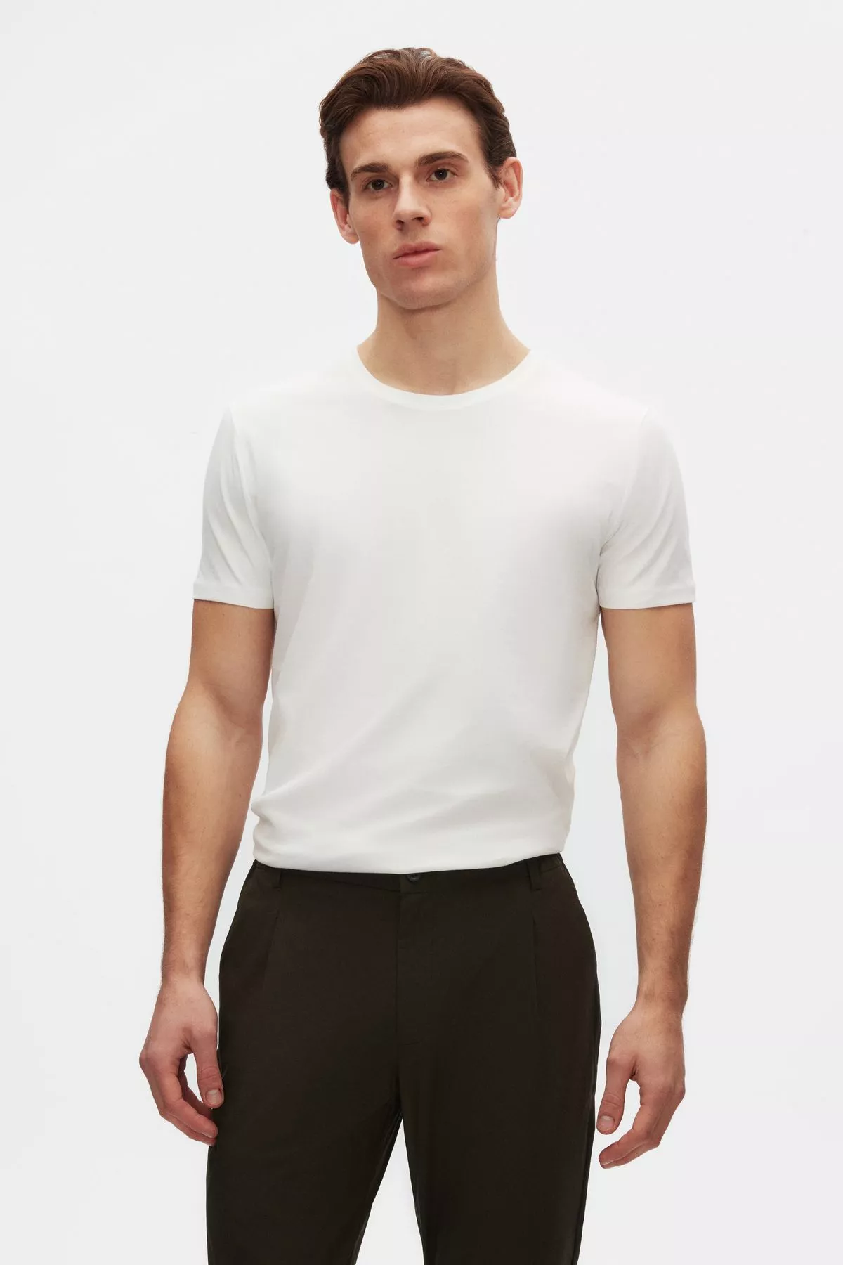 100% pagta Slim Fit ak erkek futbolkasy - 12249093 — surat 1/4