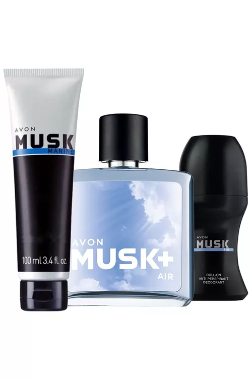 Musk Air Edt 75 ml erkek atyry, rollon we Musk Marine sakgal syrylandan soňky gel toplumy 8681298034209 - 11919626