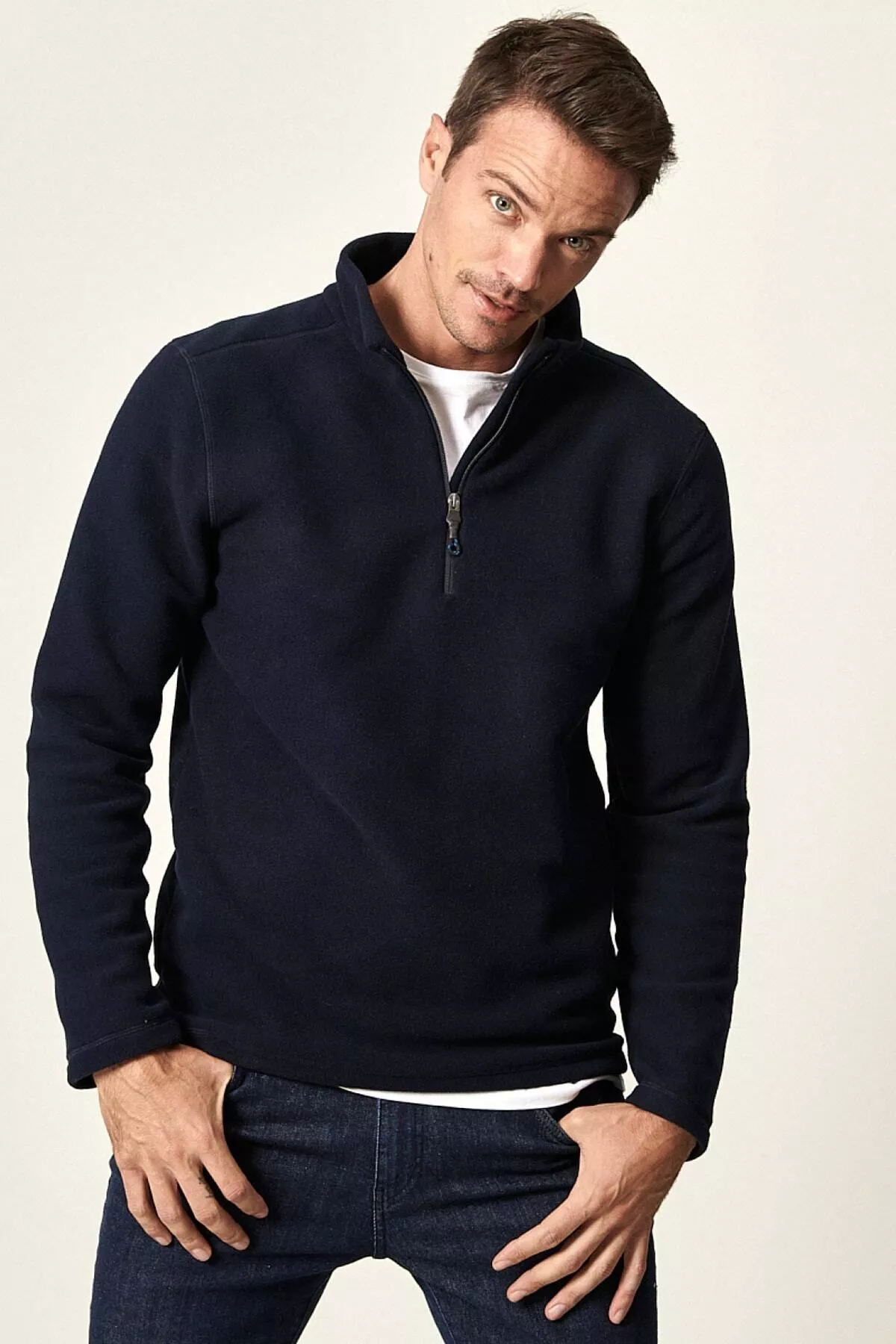 Erkekler üçin Standard Fit sypdyrmaly flis koftasy - 7763480 — surat 1/5
