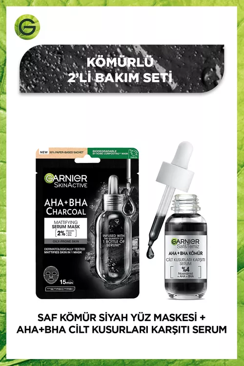 Toplum: AHA BHA 30 millilitr gara sarymsyk we 2 sany kömürli mataly maska - 14152452