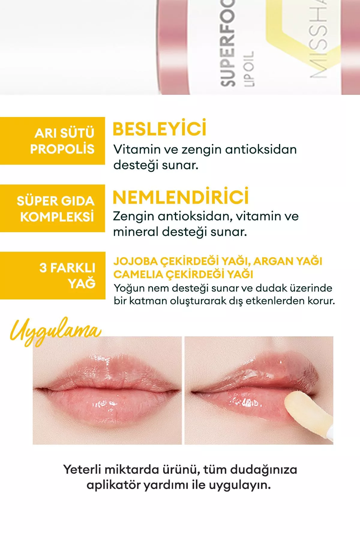 Iýmitlendiriji bally dodak ýagy Super Food Lip Oil Honey - 25879545 — surat 3/4