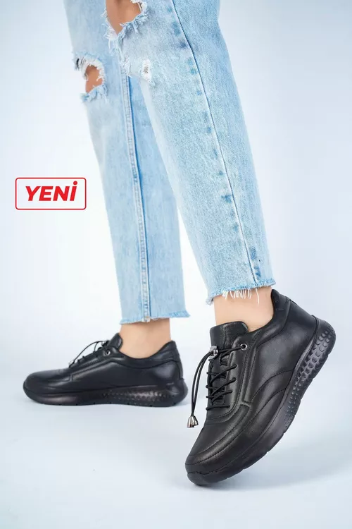 Hakyky deri gara zenan deri sneaker sport aýakgabysy Dp71-0110 - 15600121