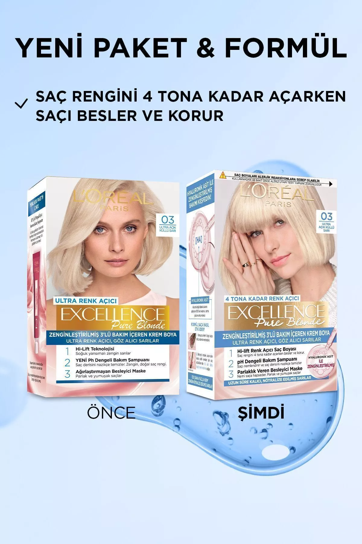 Saç üçin boýag Excellence Creme 03 aşa açyk çalymtyl blond - 9230261 — surat 3/8