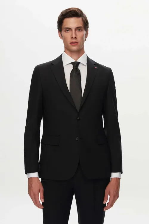 Sapar üçin gara ýüň kostýum Ds Damat Slim Fit - 27542291