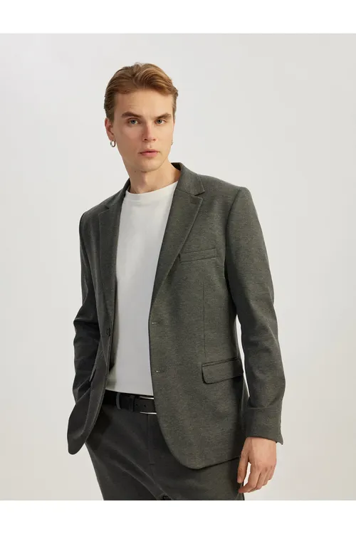 Ilikli Jübili Viskon Gatyşykly Pike Mata Mono Ýaka Slim Fit Pidžak Penjek - 29558001