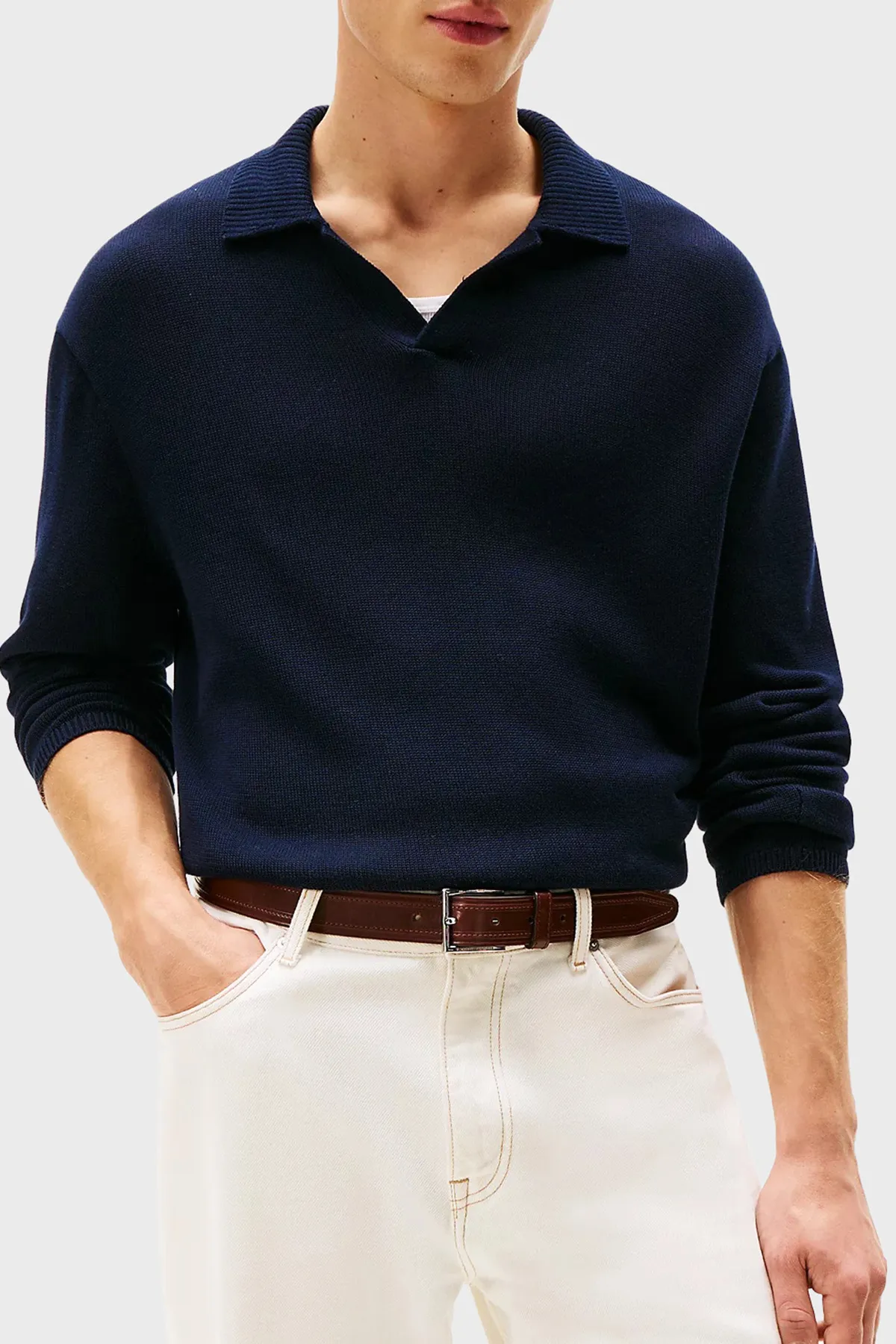 Tommy Hilfiger logotipli erkek pagta polo köýnegi (gök) - 30431505 — surat 1/5