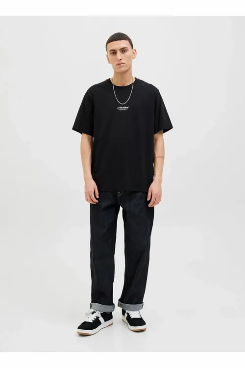 Jack & Jones tegelek ýaka gara erkek futbolkasy 12278787_JJESOHO TEE SS CREW NECK N - 33361912