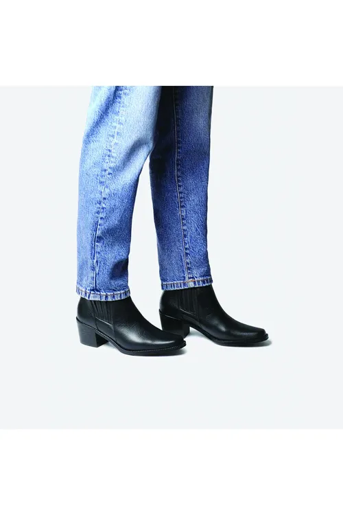 Aýallar we gyzlar üçin ädik UTIEL LEATHER COWBOY ANKLE BOOTS WITH HEEL - 33636007 — surat 2/4