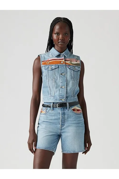 Keşdeli XS denim jileti - 33706750