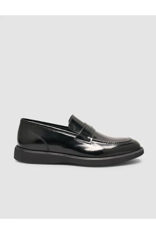 100% hakyky açma deriden gara erkek klassyk loafer - 33661579