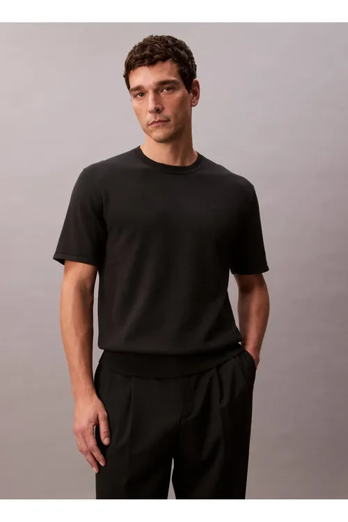 Tegelek ýakaly gara erkek kempiri LV04LC333GUB1_SS SUPIMA COTTON CREW - 33371921 — surat 2/4