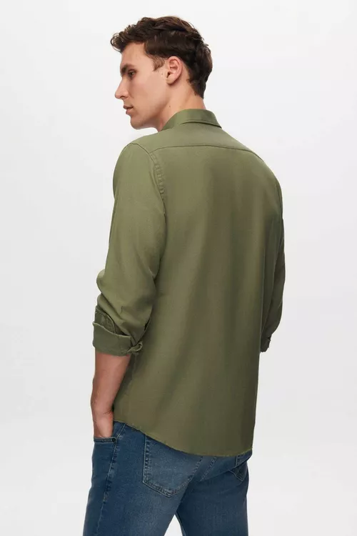 Haki reňkli köýnek DS DAMAT (Slim Fit) - 5876036 — surat 4/5