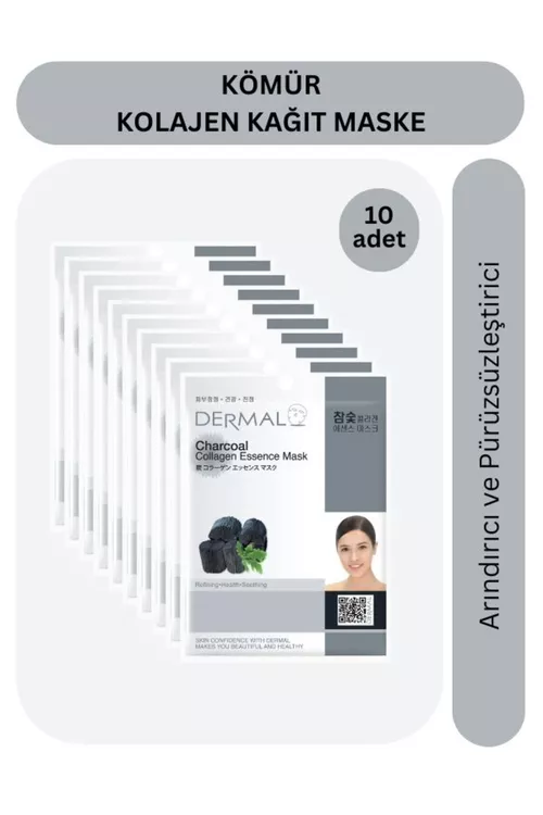 Kömürli arassalaýjy kollagenli maska (10 sany) - 23335443