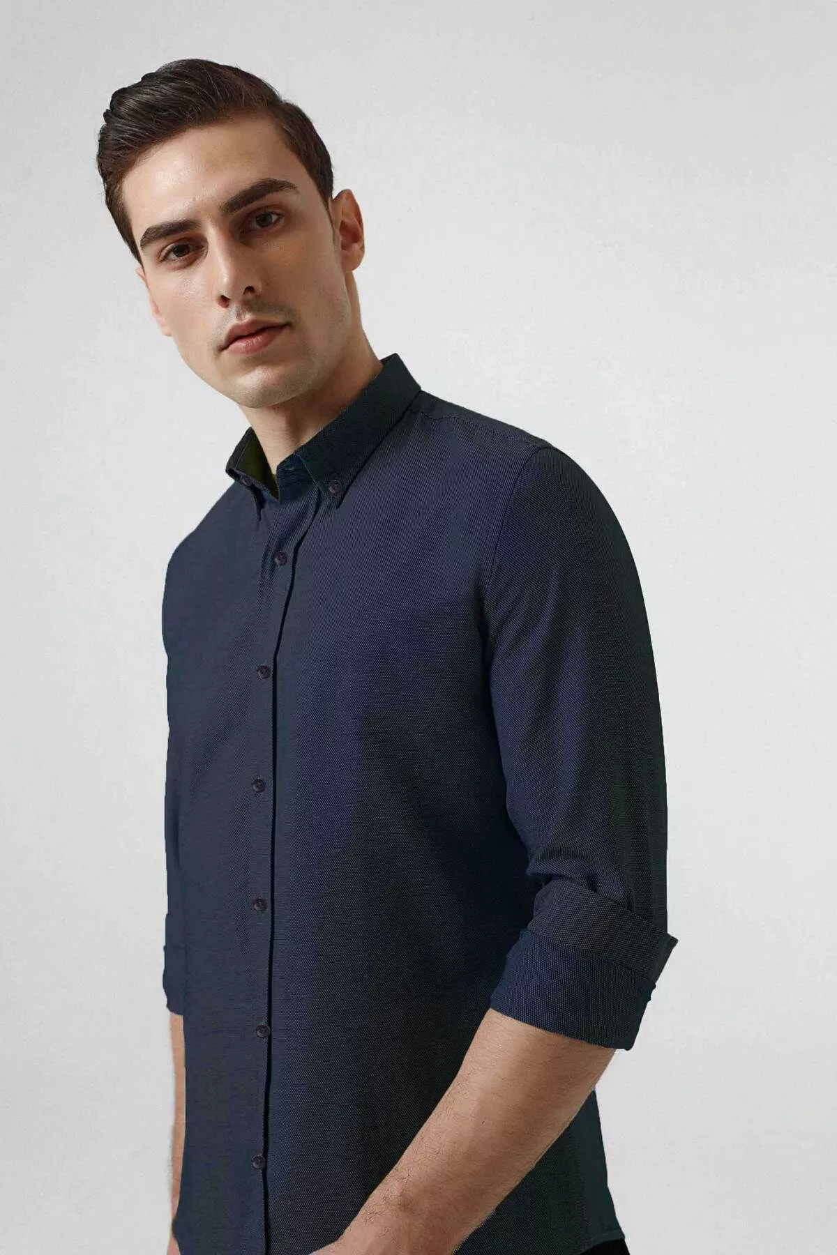 Toq gök reňkli köýnek DS DAMAT (Slim Fit) - 4981624 — surat 2/4