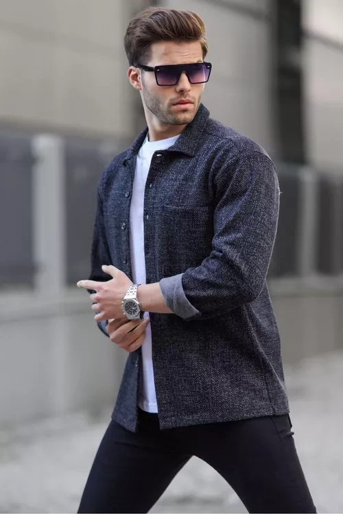 Gara nagyşly Regular Fit erkek adam köýnegi 6717 - 19292300
