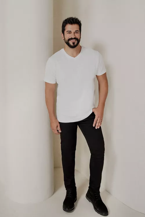 Erkekler üçin Magic Denim Slim Fit gara çeýe jinsy balagy - 15314699