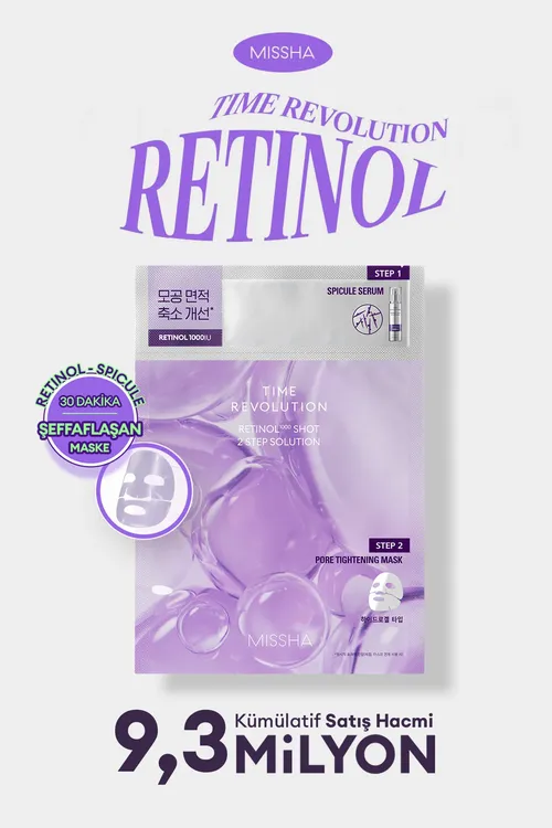 Retinol mazmunly 2 basgançakly gel maskasy Time Revolution Retinol 1000 Shot 2 Step Solution Mask - 34171197