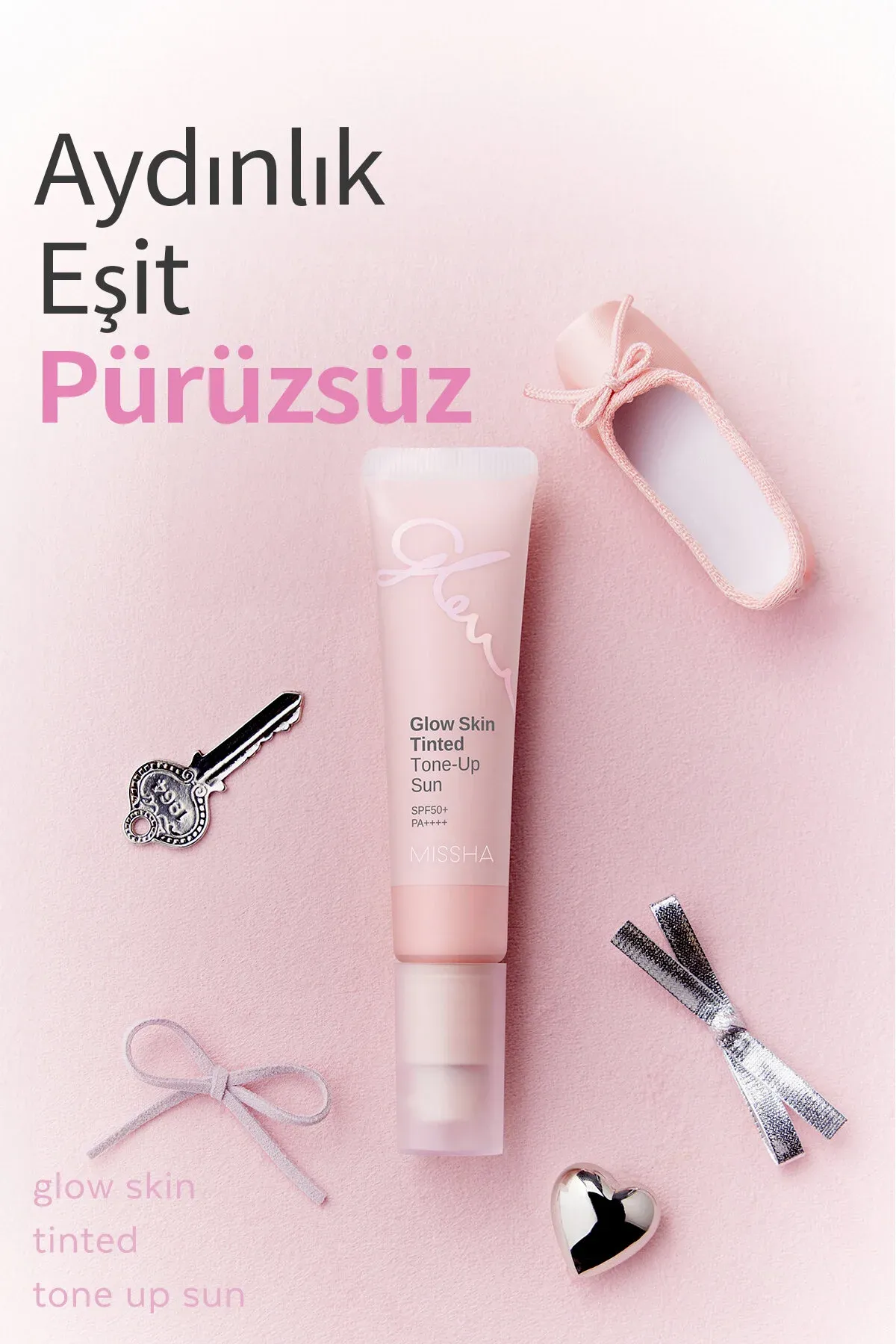 Tekizleýji, ýagtylandyryjy we reňk sazlaýjy gün kremi Glow Skin Tinted Tone-Up Sun SPF50+ PA++++ - 34171256 — surat 8/8