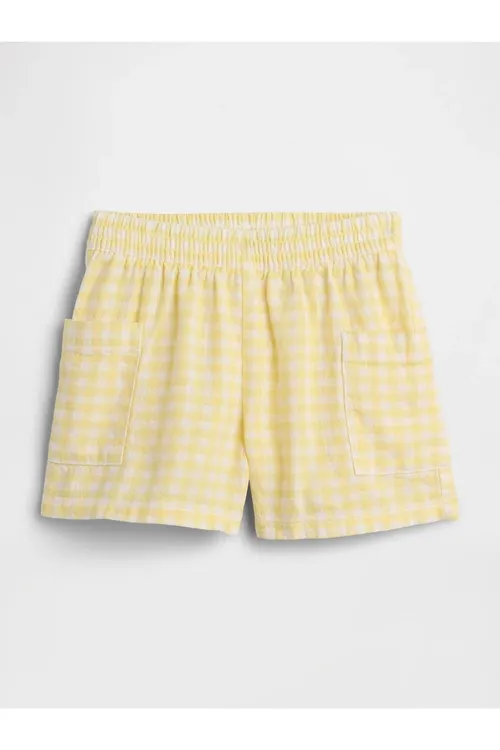 Gyz bäbekler üçin sary Pull-On zygyr garyşykly şortugy - 34257924