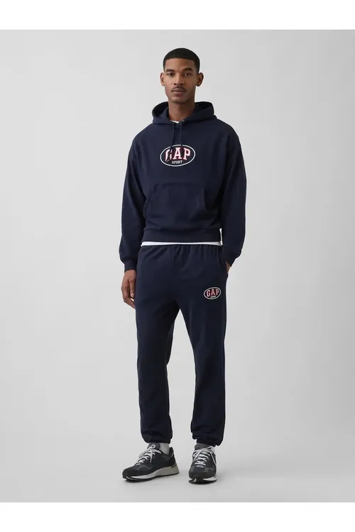 Erkekler üçin goýy gök reňkli VintageSoft Terry Logo Relaxed Jogger sport balagy - 34258685