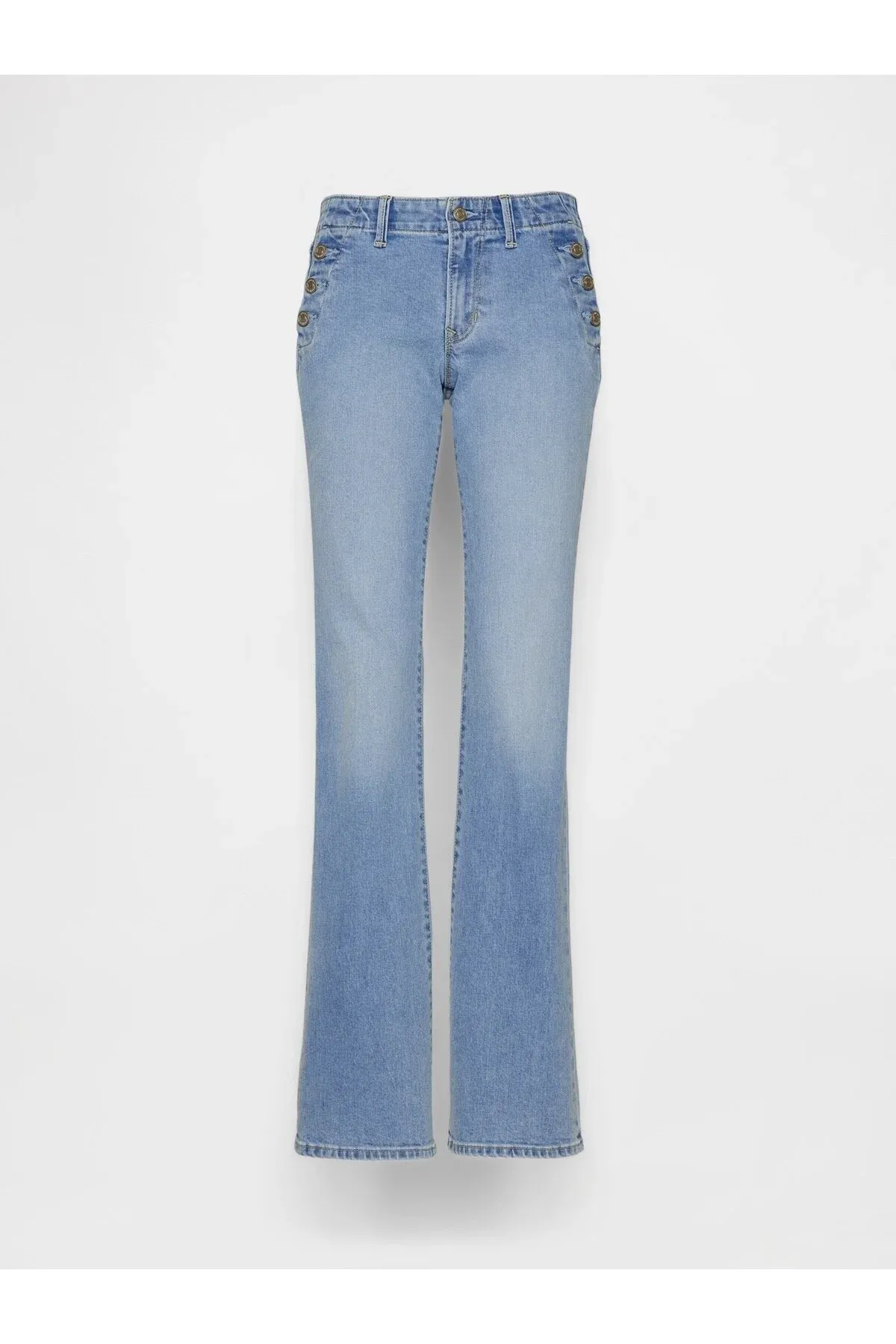 Aýallar üçin açyk gök reňkli Low Rise Long & Lean Sailor jins balak - 34258290 — surat 3/6