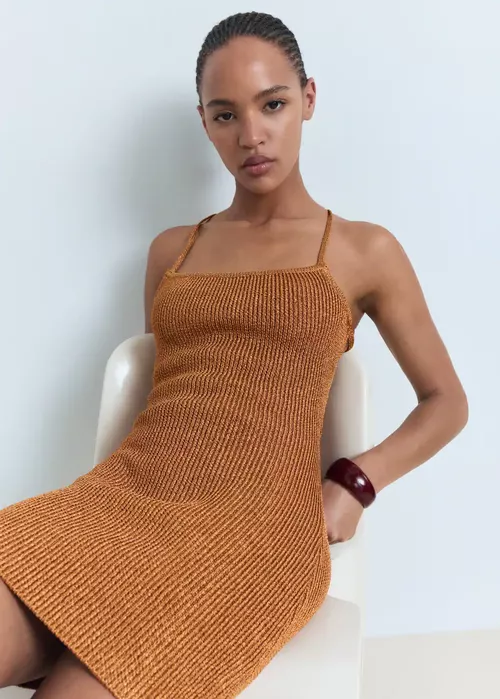 Arkasy açyk dokalan Lurex köýnegi - 27559294