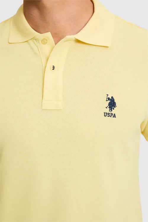 Erkek slim fit polo ýakaly açyk sary basic tişörti - 34720364 — surat 6/7