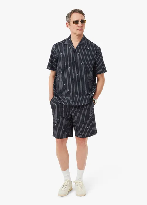 Zolakly gara relaxed fit erkek adamlar üçin şortik - 35460855