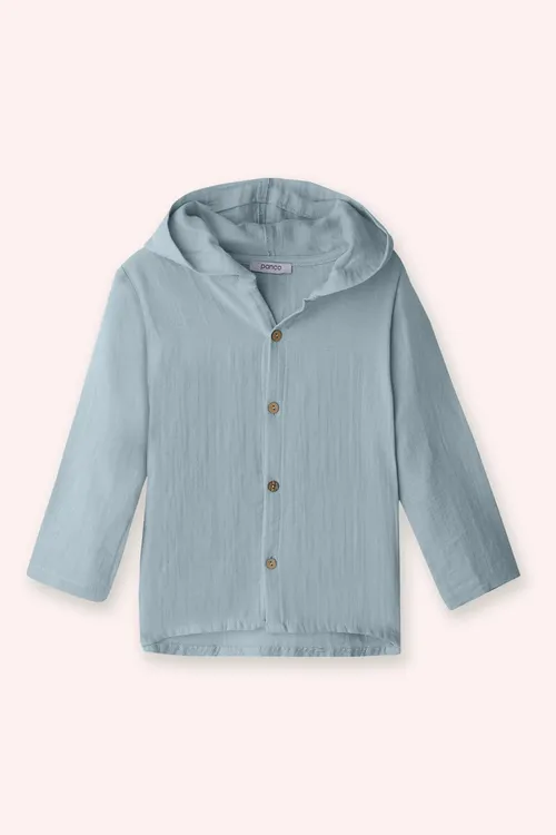 Oglanlar üçin gök muslin köýnegi - 32934845