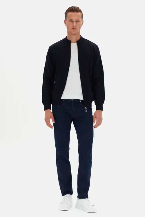 Goýy gök Ds Damat Regular Fit klassiki kardigany - 32935043 — surat 3/7