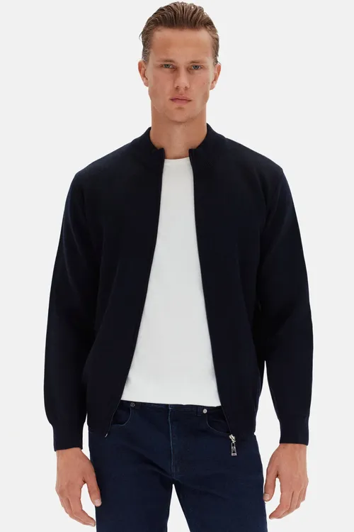 Goýy gök Ds Damat Regular Fit klassiki kardigany - 32935043 — surat 4/7