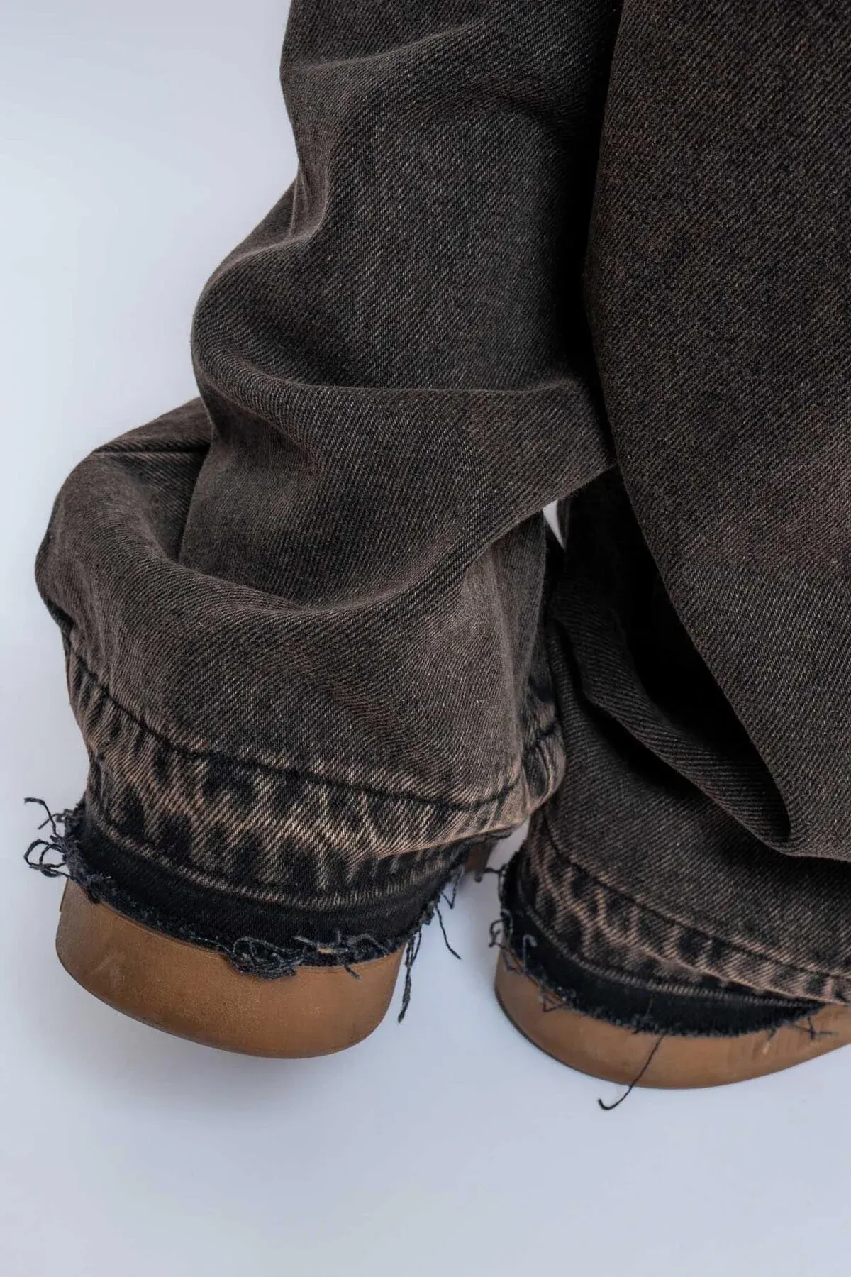 Erkekler üçin Baggy Fit ýuwulan jins balak goňur - 33662659 — surat 4/4
